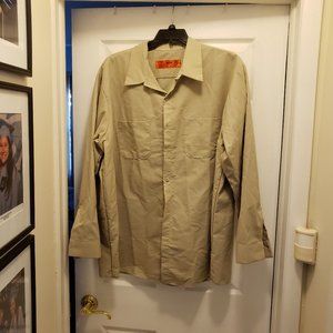 Red Kap Work Shirt 65 % Polyester 35% Cotton 2 Pocket Men's Size 3XL Khaki